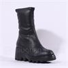 Wonders Toronto Pull On Wedge Heel Boot - Black Leather
